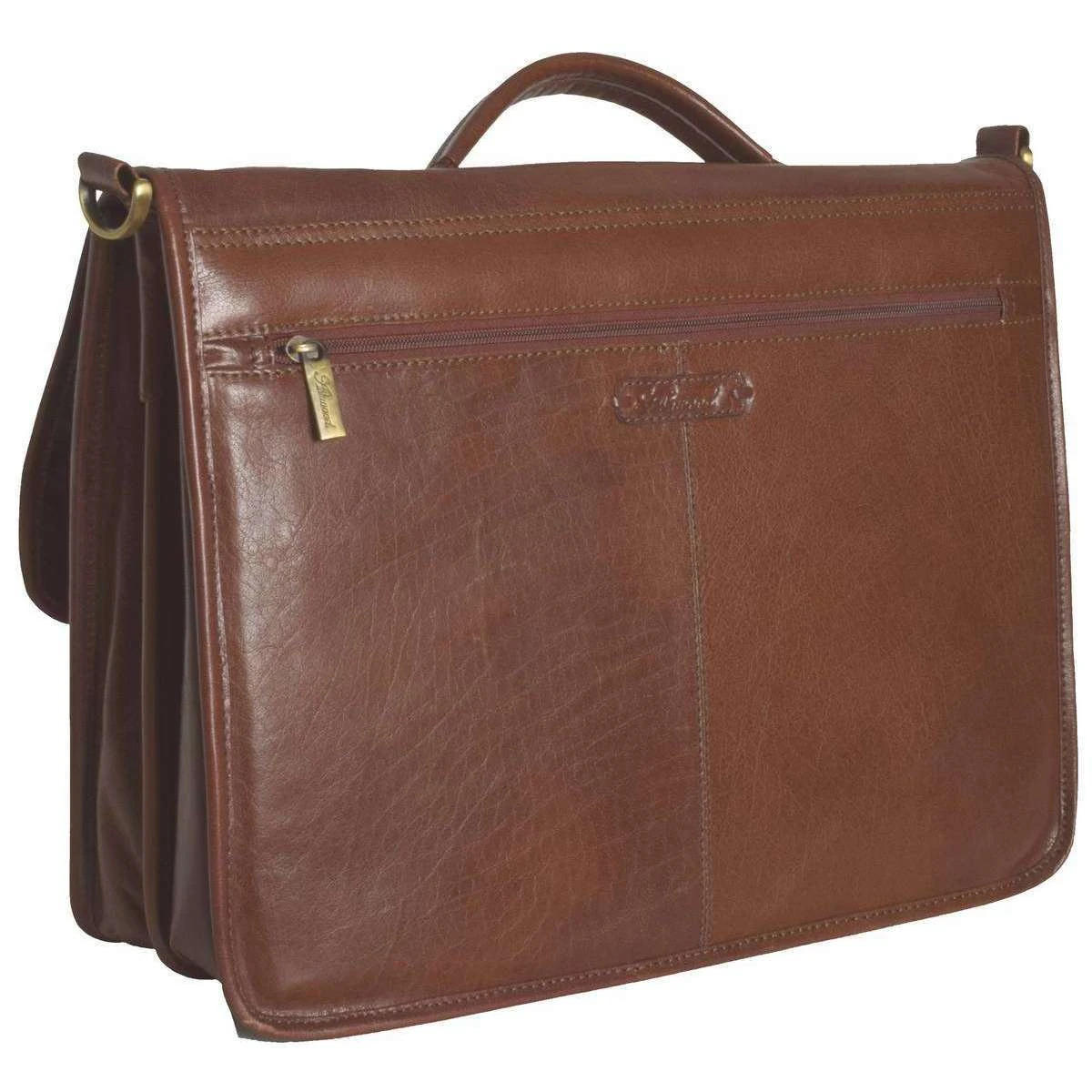Ashwood Leather Chelsea Veg Tan Compatible Laptop Briefcase - Chestnut - Image 2