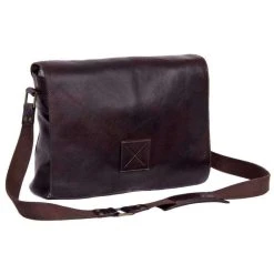Ashwood Leather Westminster Natural Cow Tumble Pedro Messenger Bag - Brown