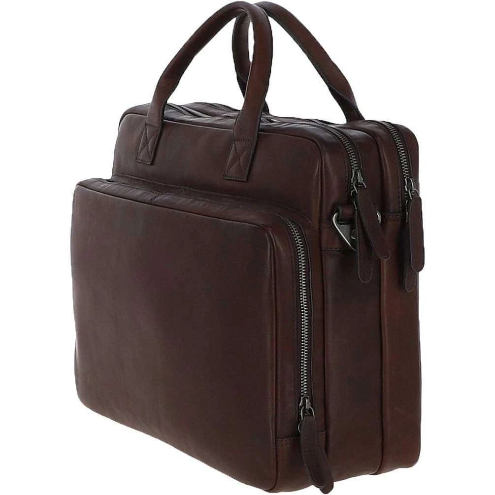 Ashwood Leather Windmere Heavy Duty Double Zip Laptop Bag - Brown - Image 3