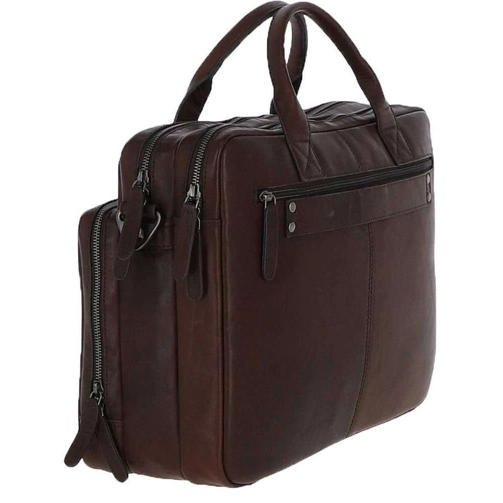 Ashwood Leather Windmere Heavy Duty Double Zip Laptop Bag - Brown - Image 5