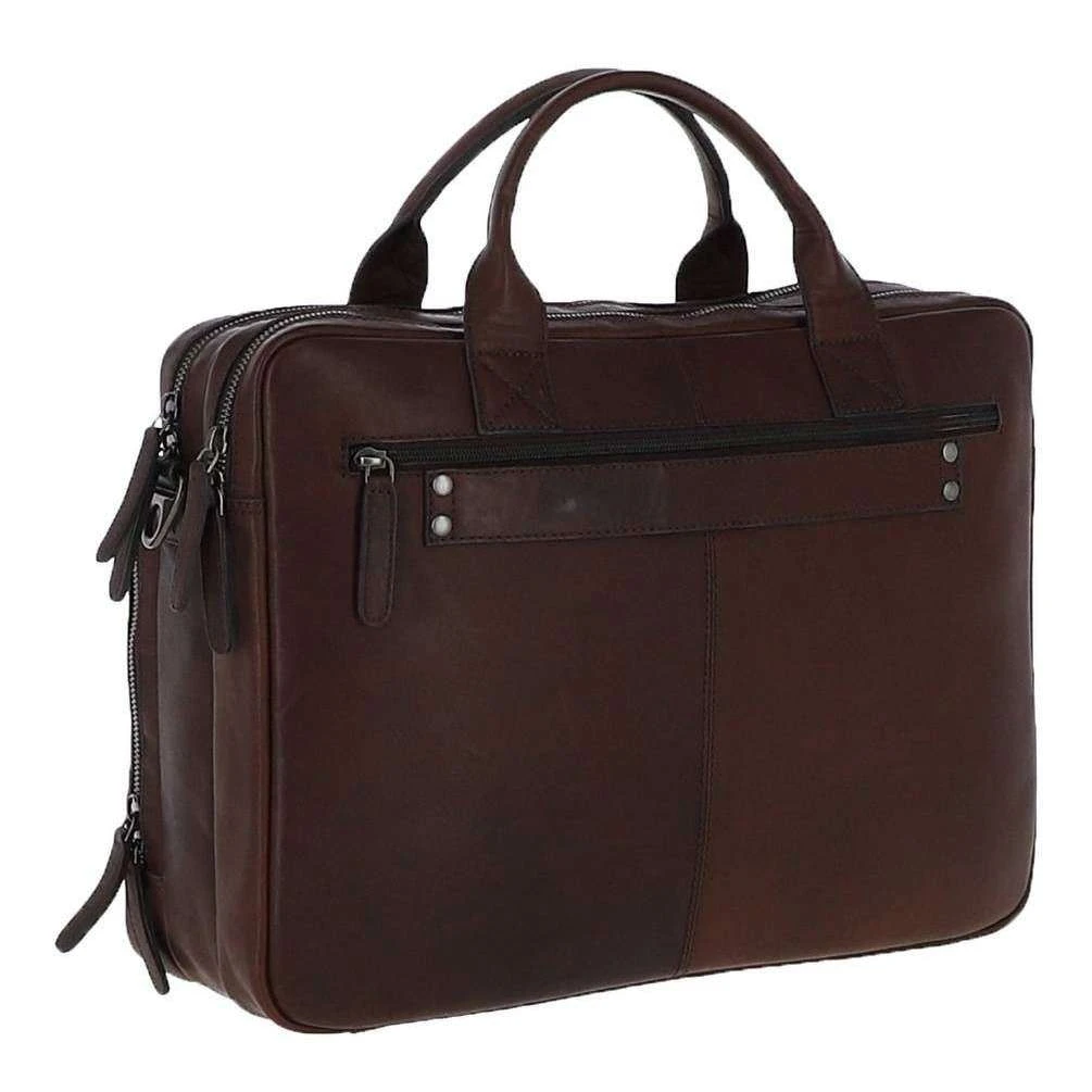 Ashwood Leather Windmere Heavy Duty Double Zip Laptop Bag - Brown - Image 6