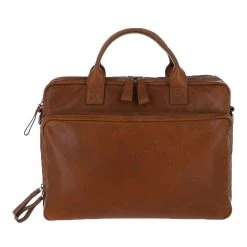 Ashwood Leather Windmere Heavy Duty Double Zip Laptop Bag - Tan