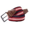 Bassin And Brown Alden Arrow Stripe Woven Belt - Red/Navy/White