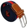 Bassin And Brown Horizontal Stripe Woven Belt - Red/Navy
