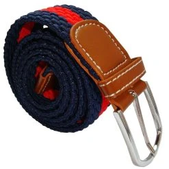 Bassin And Brown Horizontal Stripe Woven Belt - Red/Navy