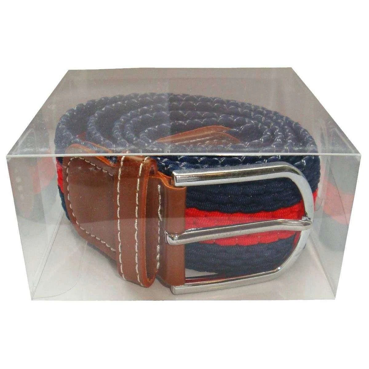 Bassin And Brown Horizontal Stripe Woven Belt - Red/Navy - Image 5