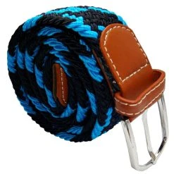 Bassin And Brown Jagged Stripe Woven Belt - Blue/Black