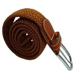 Bassin And Brown Plain Woven Belt - Bronze