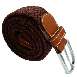 Bassin And Brown Plain Woven Belt - Brown