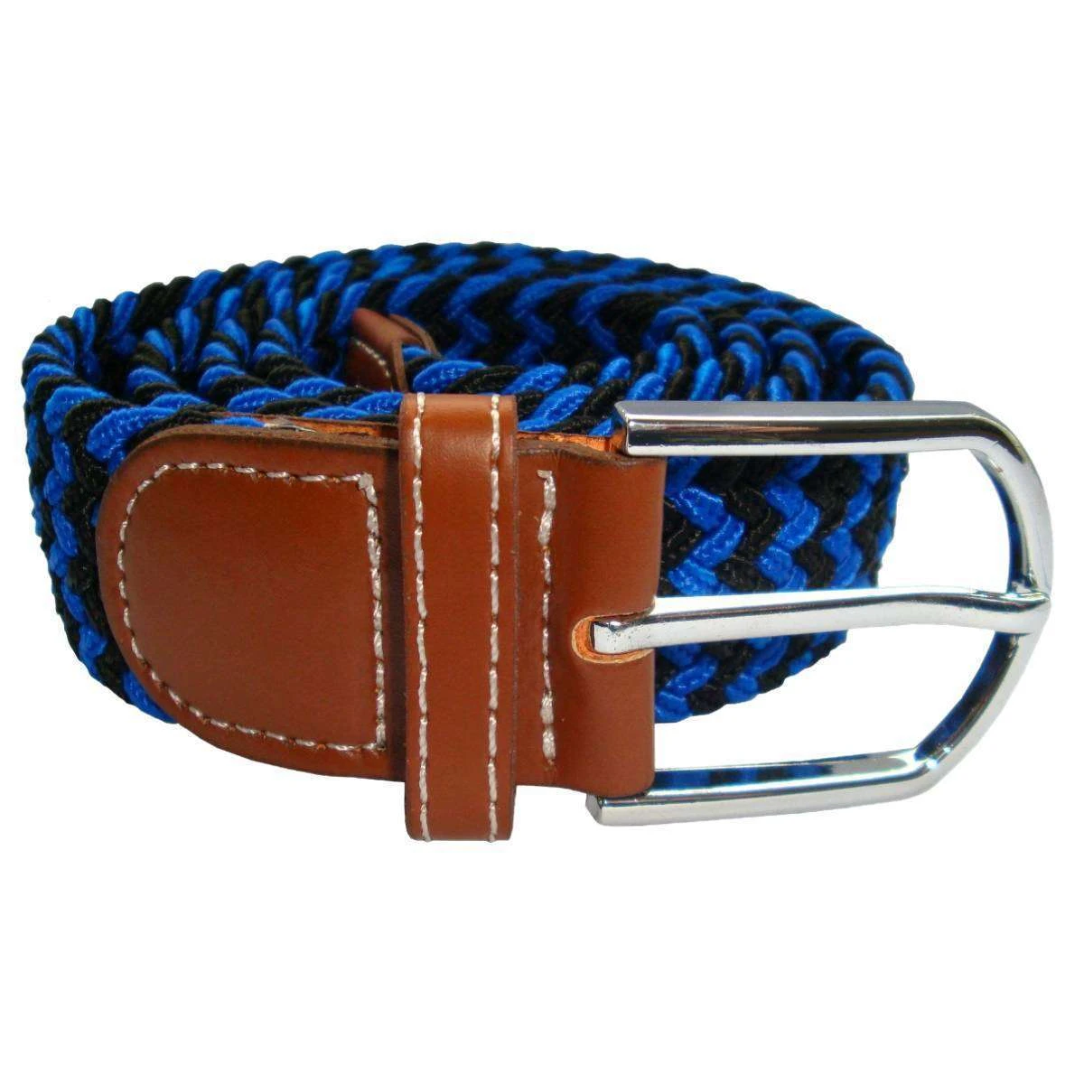 Bassin And Brown Striped Elasticated Woven Belt - Navy/Blue - Image 2
