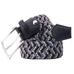 Bassin And Brown Three Colour Stripe Woven Belt - Black/Grey
