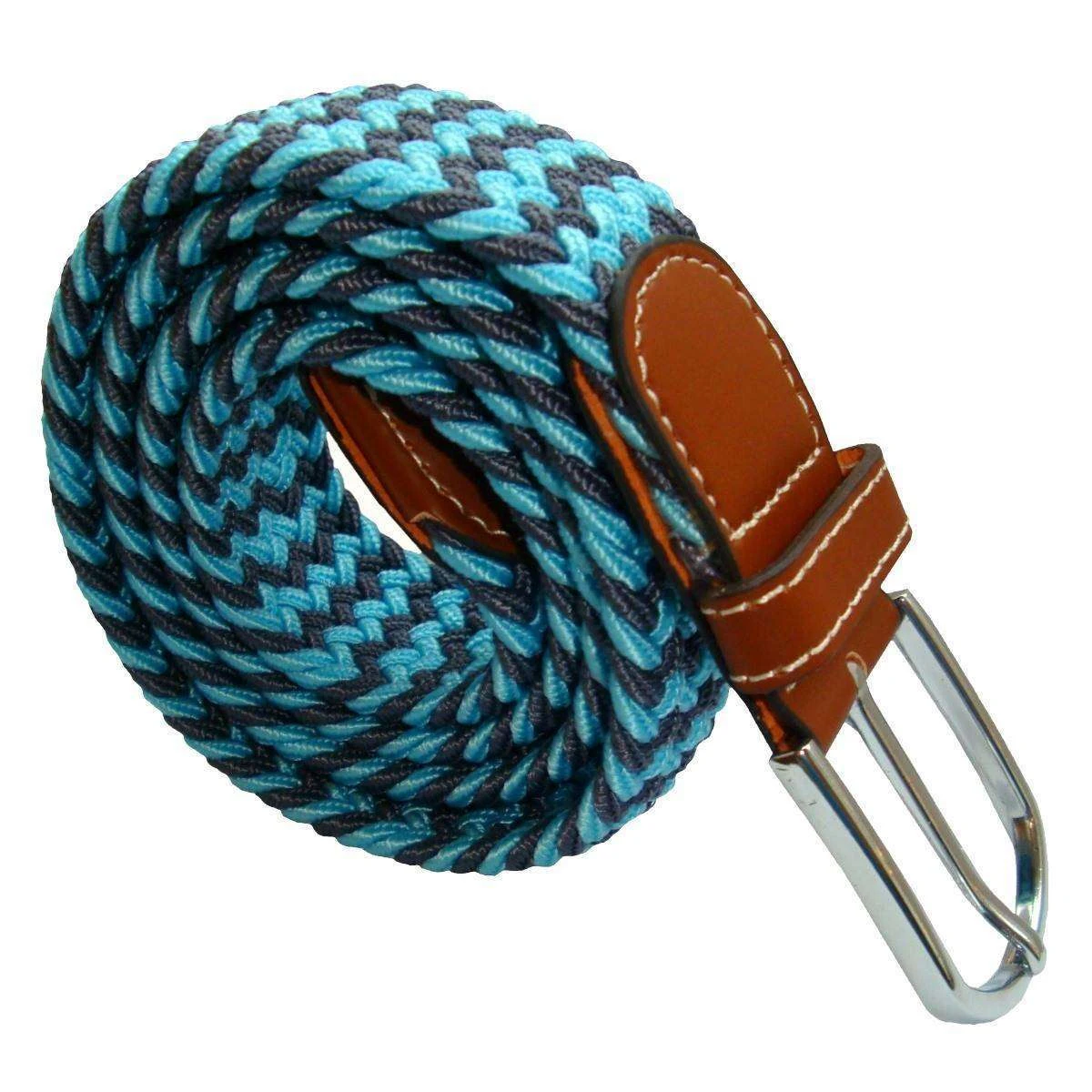 Bassin And Brown Two Tone Woven Belt - Blue/Grey