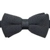 David Van Hagen Knitted Polyester Bow Tie - Slate Grey