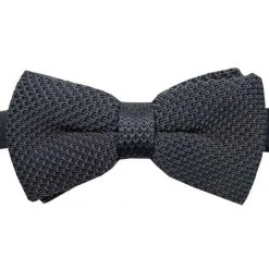 David Van Hagen Knitted Polyester Bow Tie - Slate Grey