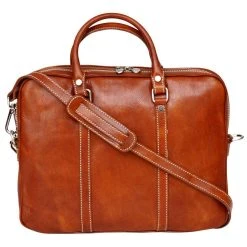 David Van Hagen Twin Handle Briefcase - Tan