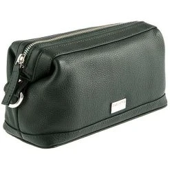 Dents Beauley Pebble Grain Leather Wash Bag - Bottle Green