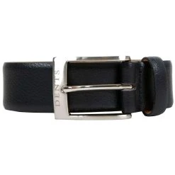 Dents Heritage Feather Edge Leather Belt - Matte Black