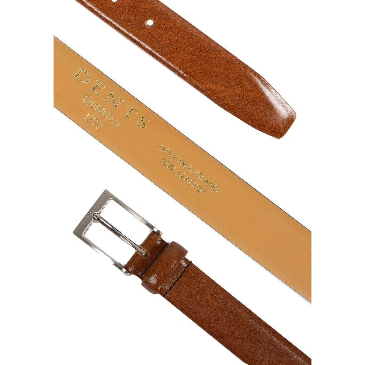 Dents Heritage Feather Edge Leather Belt - Tan - Image 2