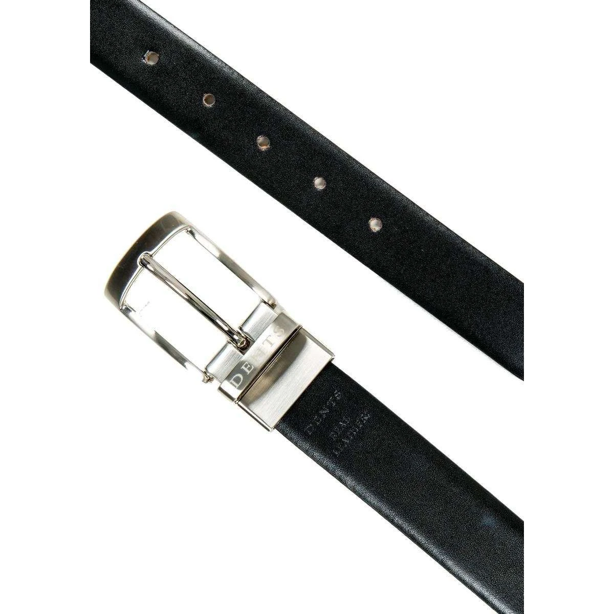 Dents Heritage Reversible Feather Edge Leather Belt - Black/Tan - Image 2