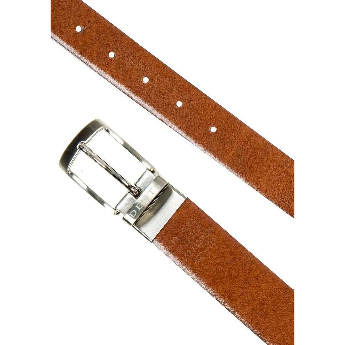 Dents Heritage Reversible Feather Edge Leather Belt - Black/Tan - Image 4