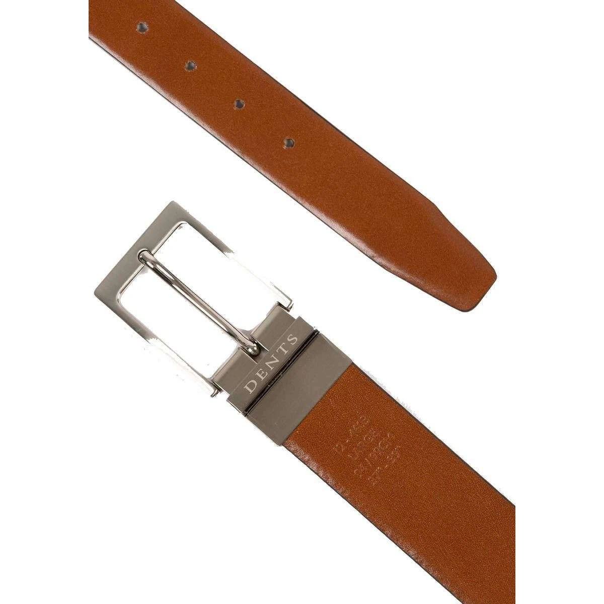 Dents Heritage Reversible Feather Edge Leather Belt - Black/Tan - Image 2