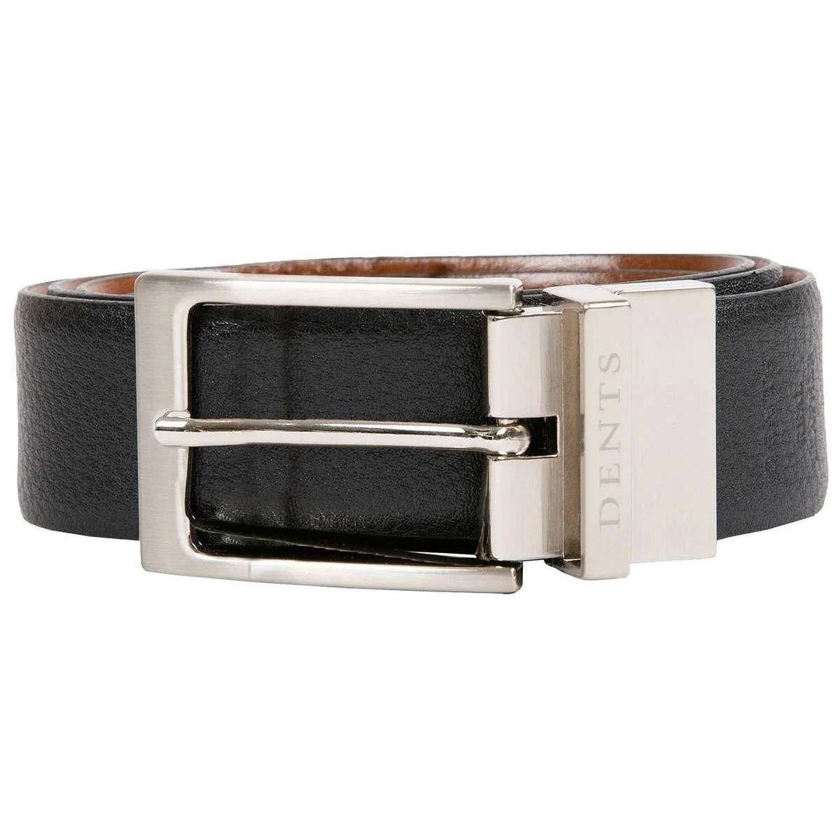 Dents Heritage Reversible Feather Edge Leather Belt - Black/Tan - Image 3