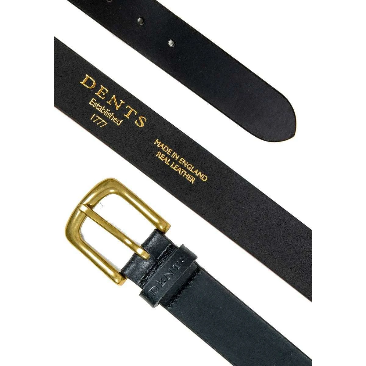 Dents Heritage Smooth Leather Belt - Black - Image 2