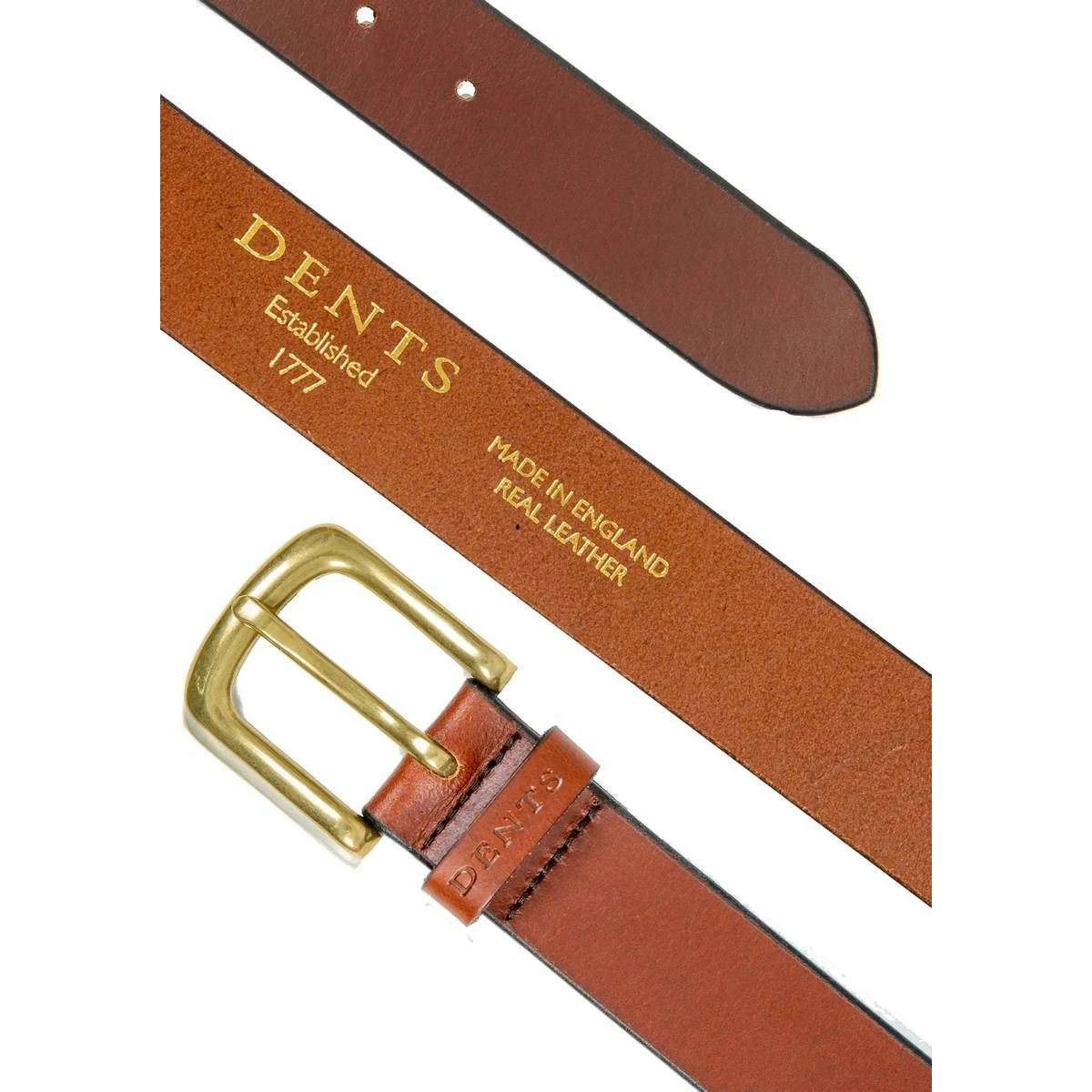 Dents Heritage Smooth Leather Belt - Tan - Image 2
