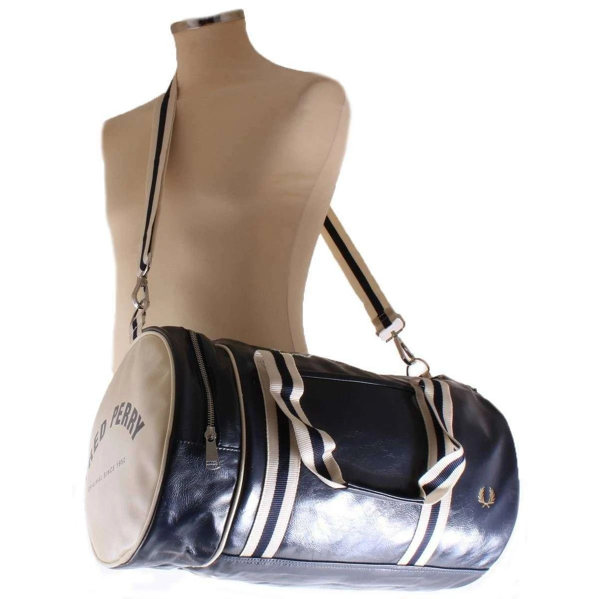 Fred Perry Classic Barrel Bag - Navy/Ecru - Image 6