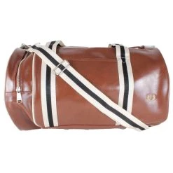 Fred Perry Classic Barrel Bag- Tan/Ecru