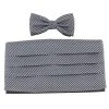 Knightsbridge Neckwear Bow Tie And Cummerbund Set - Black/Silver