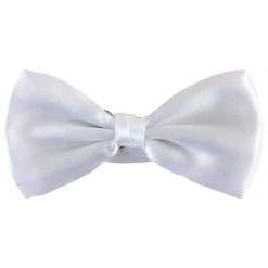 Knightsbridge Neckwear Plain Polyester Bow Tie - White