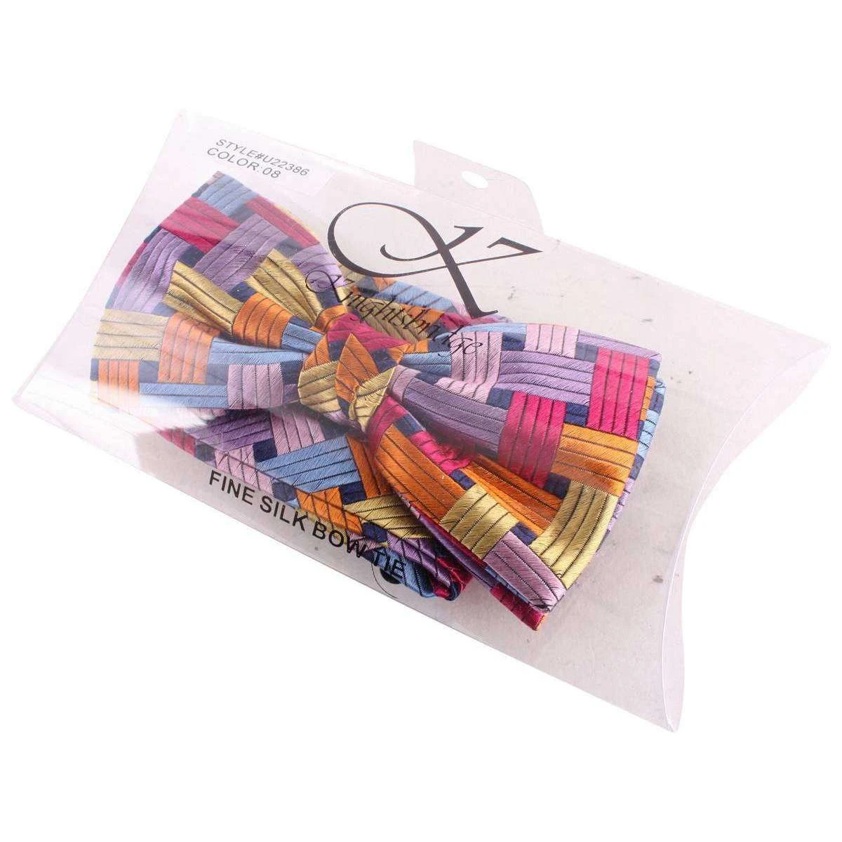 Knightsbridge Neckwear Rectangles Silk Bow Tie - Multi-colour - Image 4