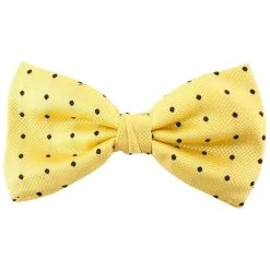 Knightsbridge Neckwear Spots Silk Bow Tie - Yellow/Black