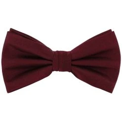 Michelsons Of London Plain Silk Bow Tie - Wine