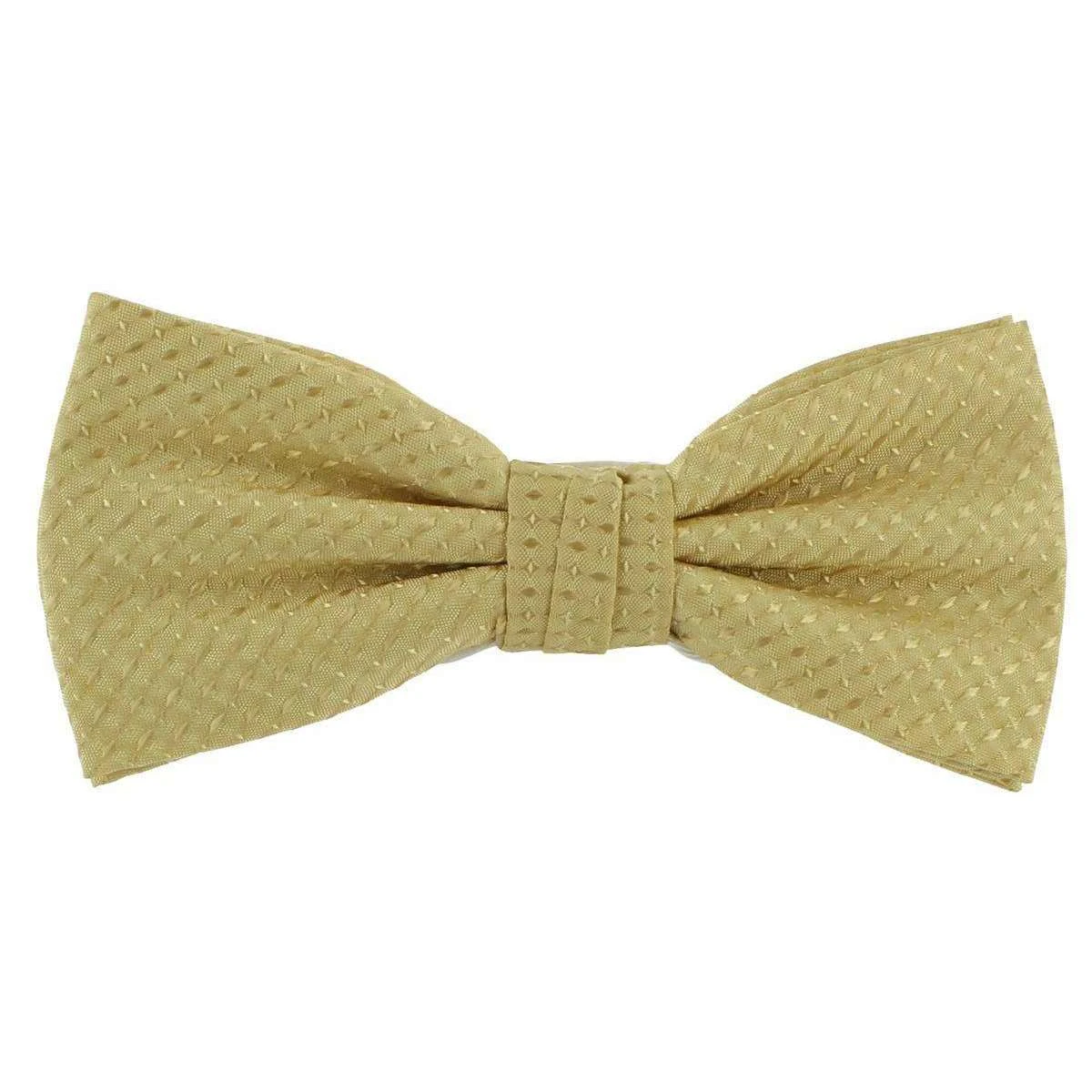 Michelsons Of London Semi Plain Bow Tie And Pocket Square Set - Gold - Image 2