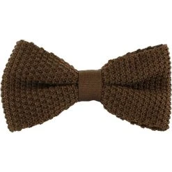 Michelsons Of London Silk Knitted Bow Tie - Brown