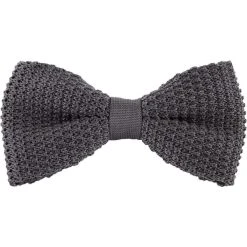 Michelsons Of London Silk Knitted Bow Tie - Charcoal