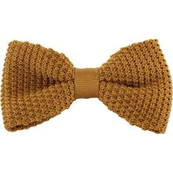 Michelsons Of London Silk Knitted Bow Tie - Gold