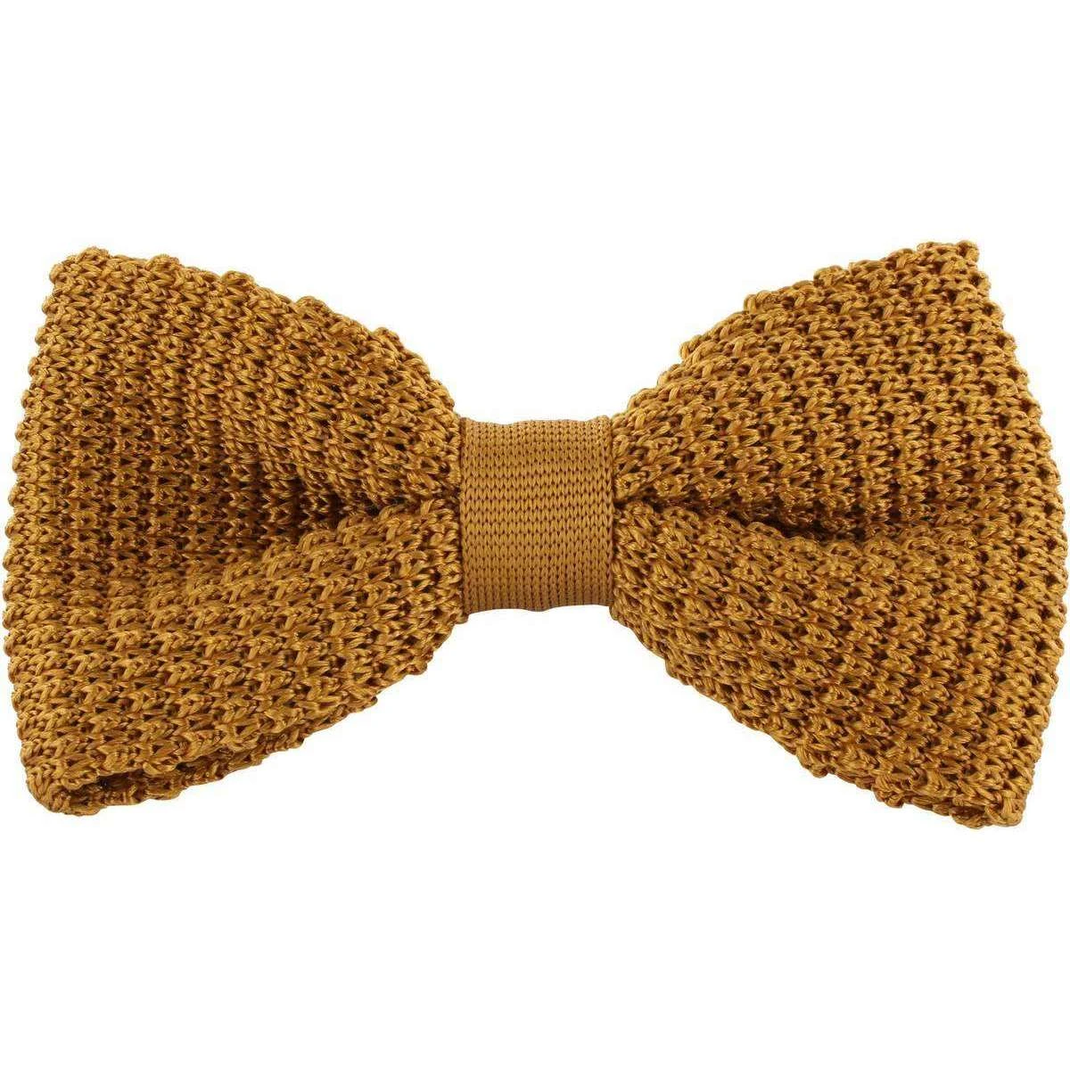 Michelsons Of London Silk Knitted Bow Tie - Gold