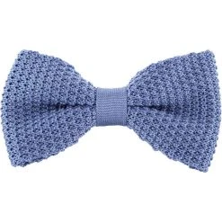 Michelsons Of London Silk Knitted Bow Tie - Light Blue