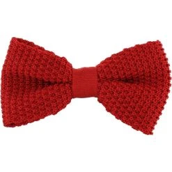 Michelsons Of London Silk Knitted Bow Tie - Red