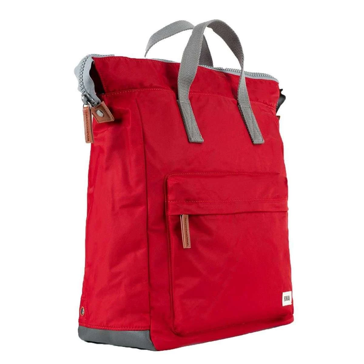 Roka Bantry B Large Sustainable Nylon Backpack - Cranberry Red - Image 3