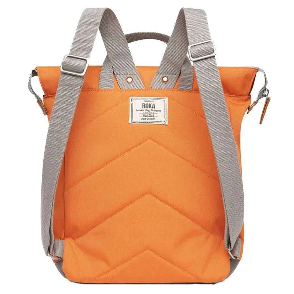 Roka Bantry B Medium Sustainable Canvas Backpack - Atomic Orange - Image 3