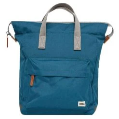 Roka Bantry B Medium Sustainable Canvas Backpack - Marine Blue