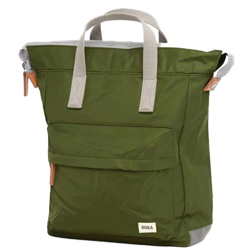 Roka Bantry B Medium Sustainable Nylon Backpack - Avocado Green - Image 2