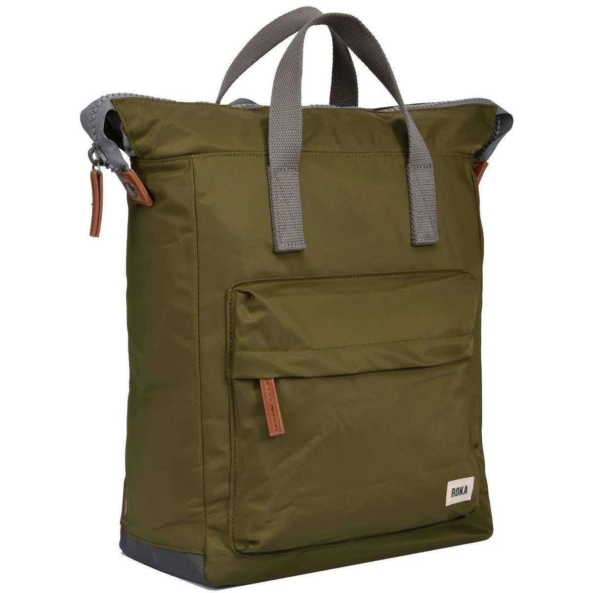 Roka Bantry B Medium Sustainable Nylon Backpack - Military Green - Image 4