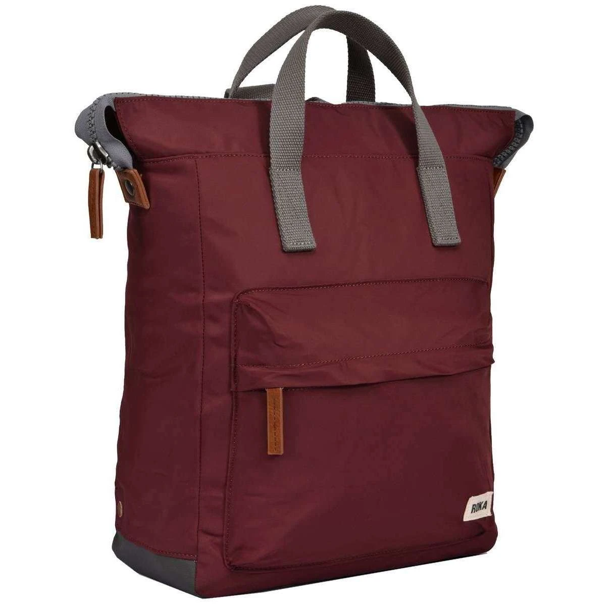 Roka Bantry B Medium Sustainable Nylon Backpack - Port Red - Image 4