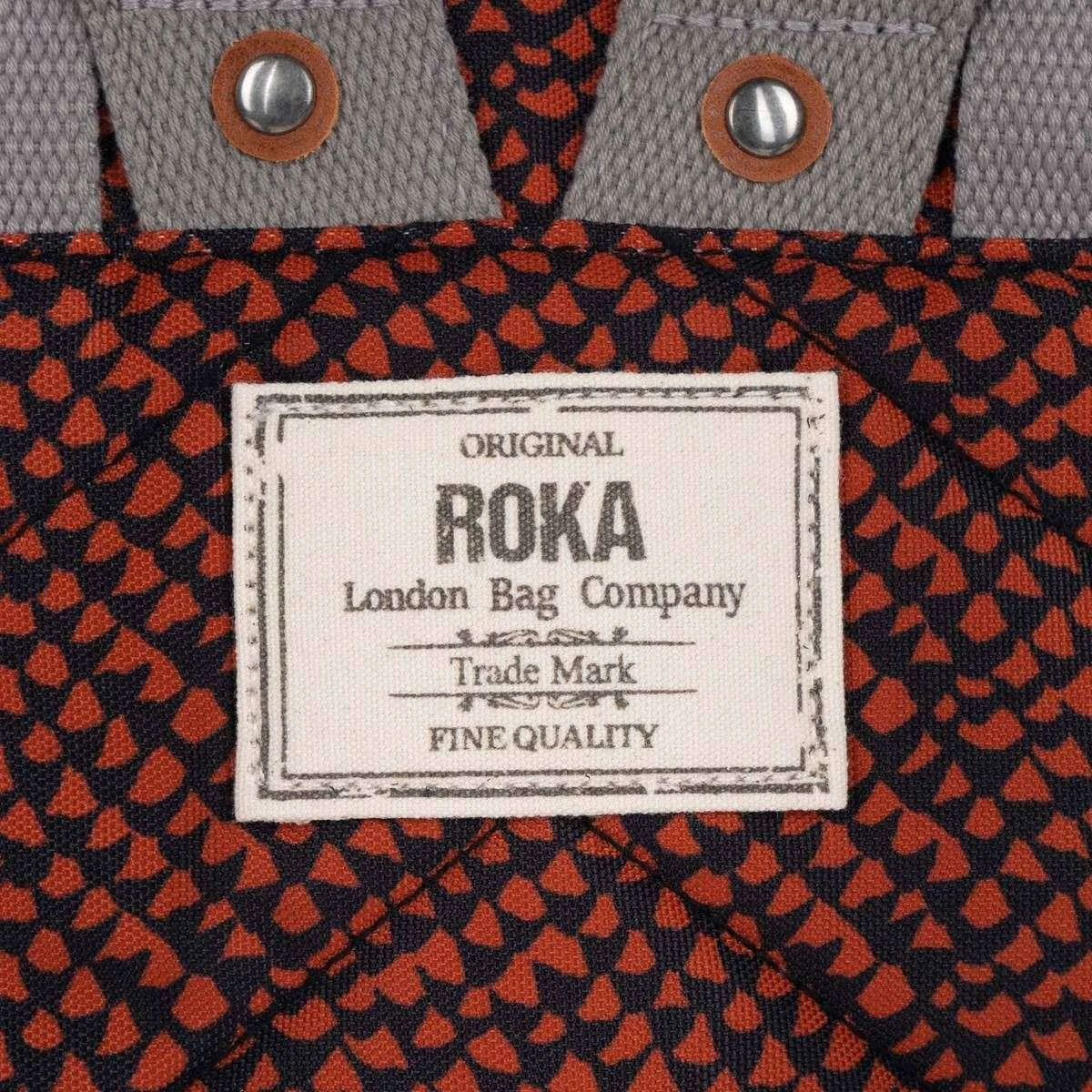 Roka Bantry B Small Snake Print Sustainable Canvas Backpack - Ginger Orange - Image 5