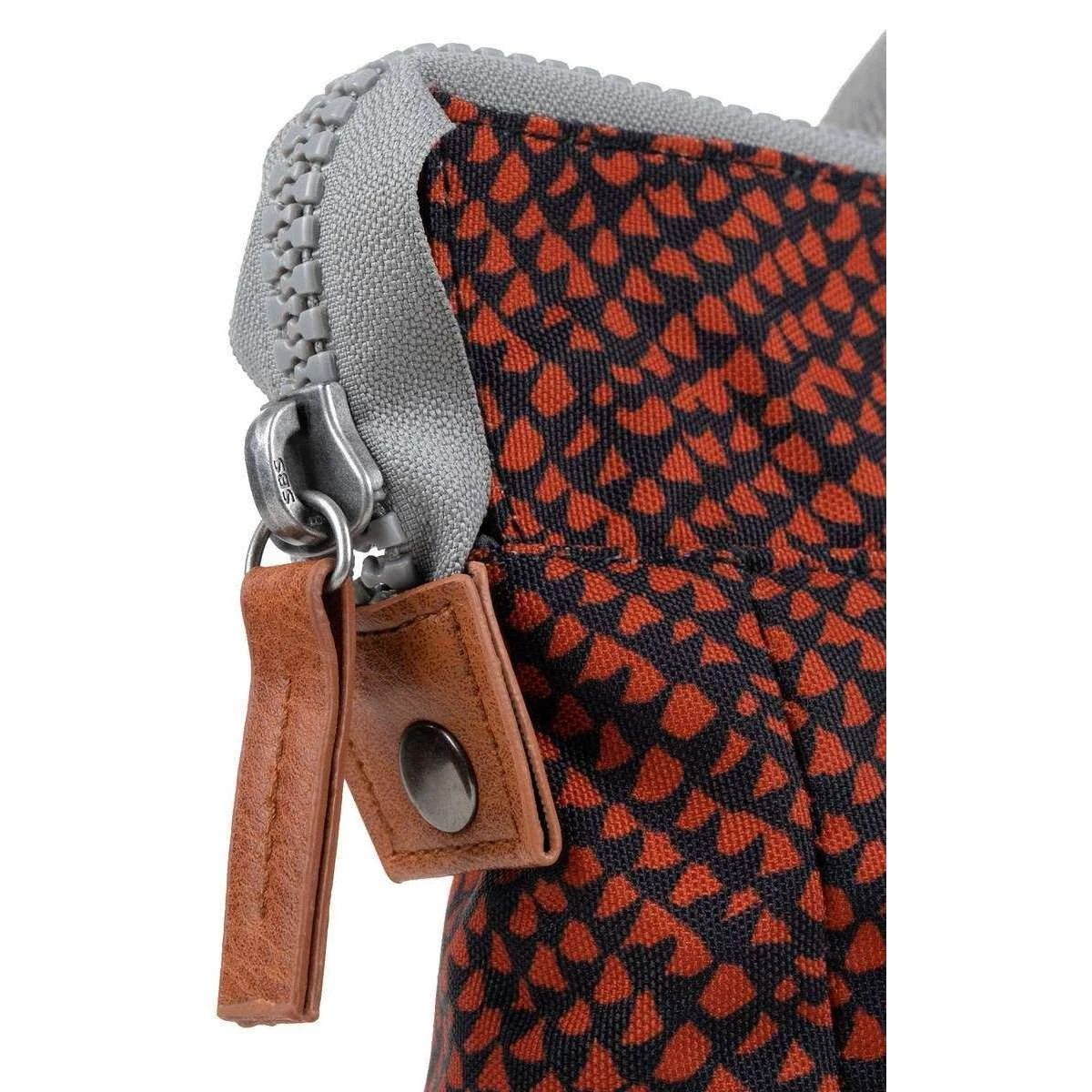 Roka Bantry B Small Snake Print Sustainable Canvas Backpack - Ginger Orange - Image 7